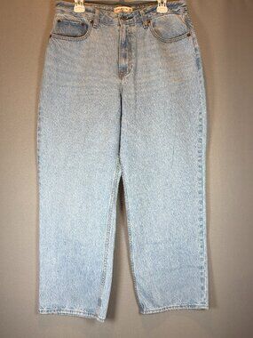 Abercrombie Fitch Womens 12 Loose Wide Leg High Rise Curve Love Jeans Light Wash
